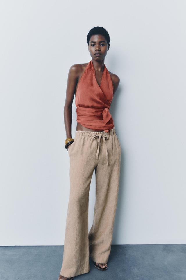 100% LINEN PANTS ZW COLLECTION Product Image