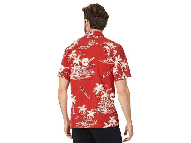 Quiksilver Waterman Ahi Holiday Short Sleeve Woven (Ahi Holiday Aura Orange) Men's Clothing Product Image