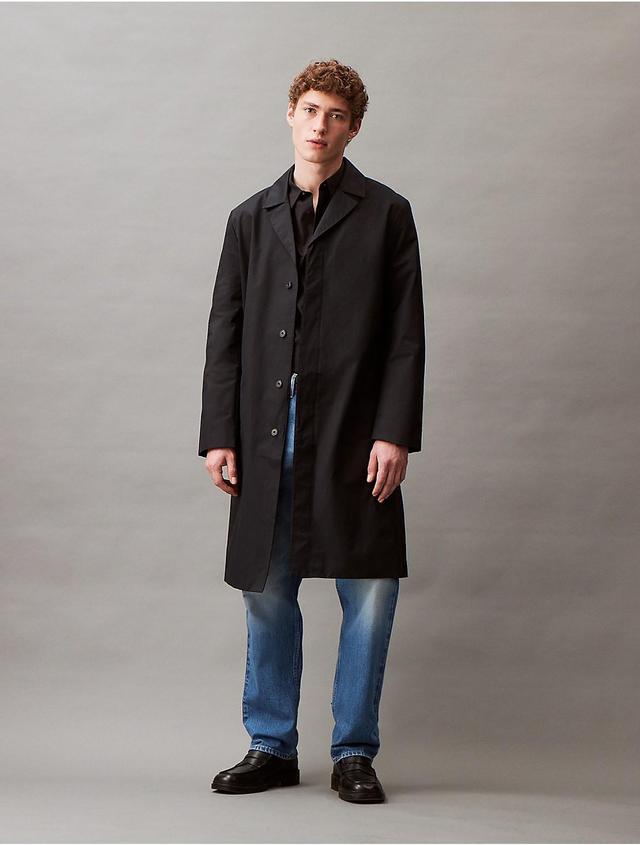 Calvin Klein Mens Classic Trench Coat - Black - XS Product Image