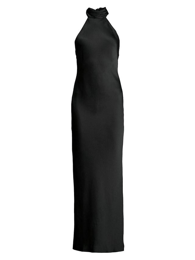 Ramy Brook Tatiana Halter Neck Satin Gown Product Image