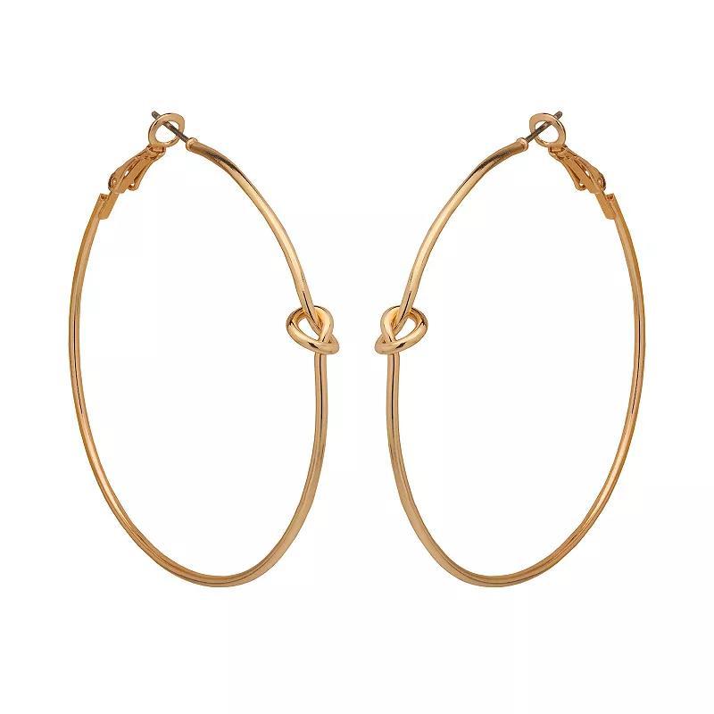 Emberly Gold Tone Knot Hoop Earrings, Womens Product Image