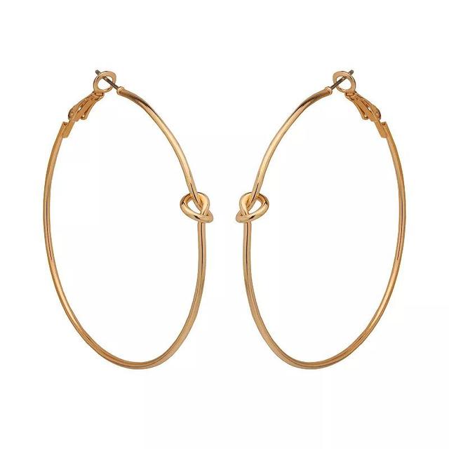 Emberly Gold Tone Knot Hoop Earrings, Womens Product Image