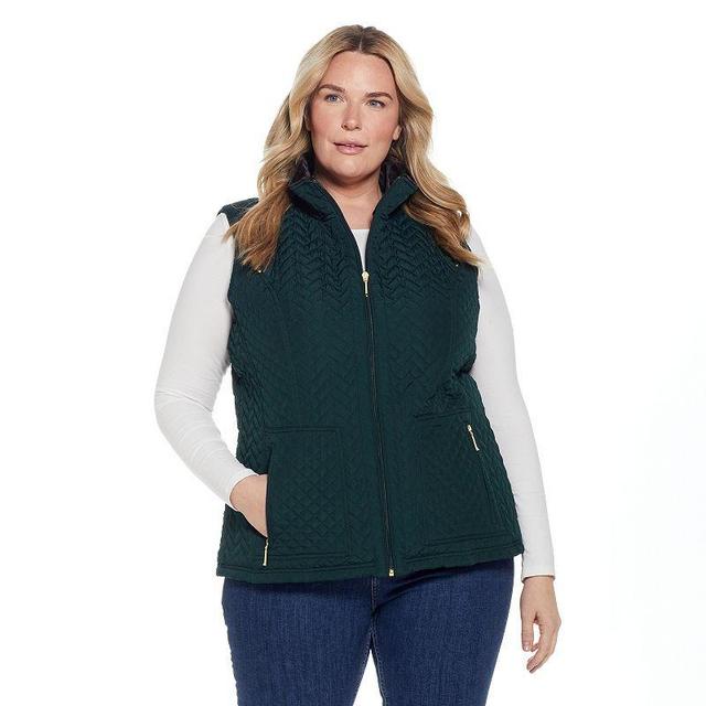 Plus Size Weathercast Faux-Fur Lined Quilted Vest, Womens Product Image