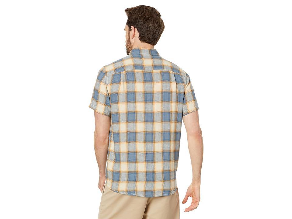 Pendleton Dawson Linen Shirt Short Sleeve (Tan/Indigo Plaid) Men's Jacket Product Image