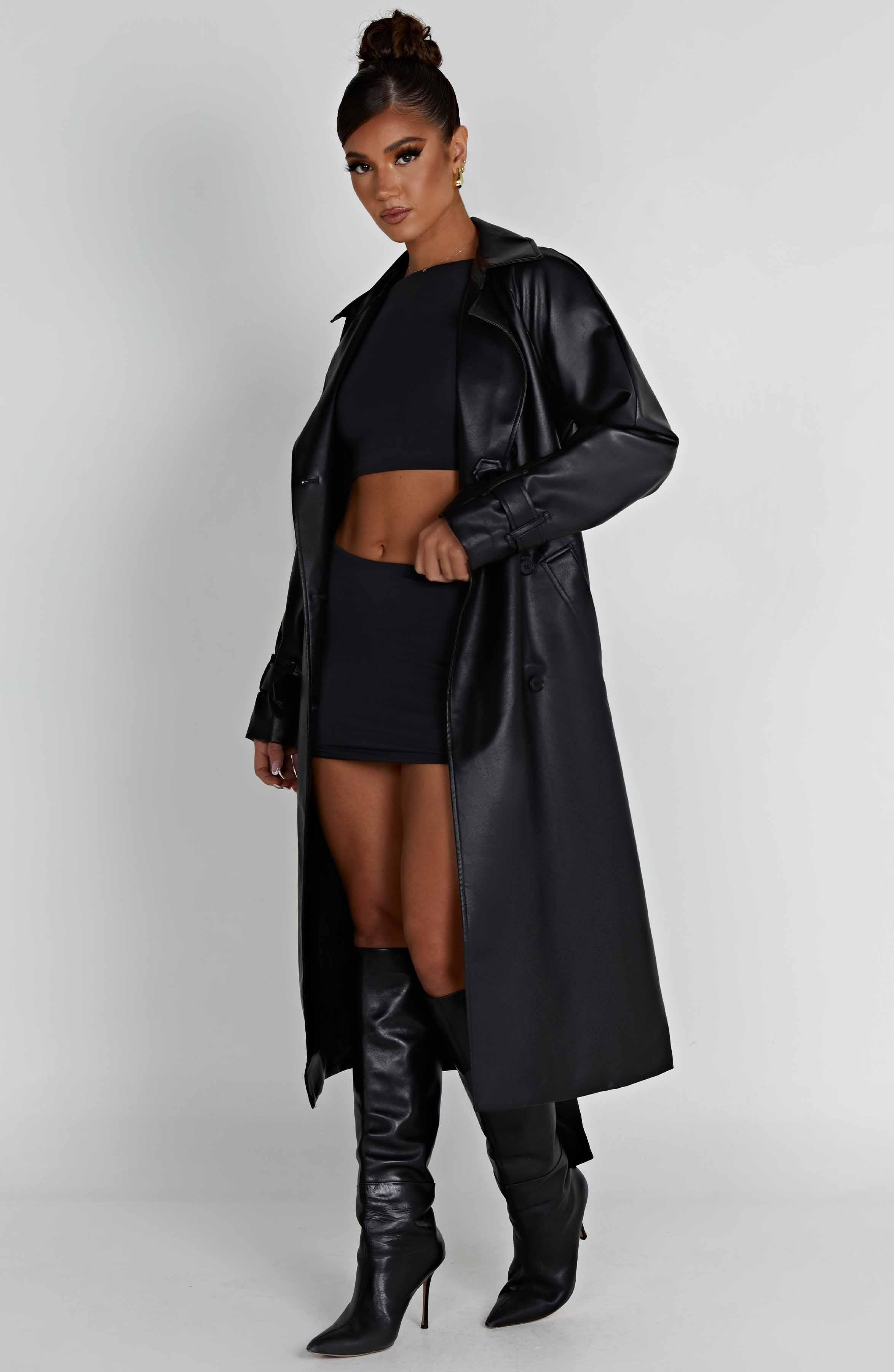 Chi Trench Coat - Black Product Image