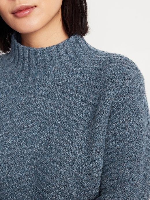 Mock-Neck Crop Sweater Product Image