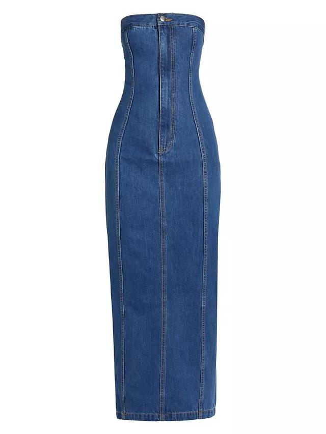 Leopol Denim Strapless Maxi Dress Product Image