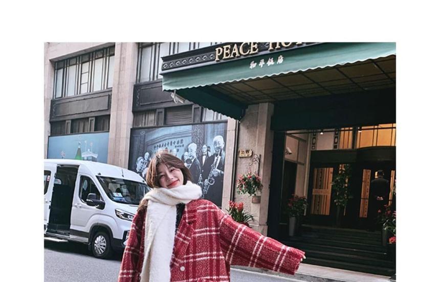 Plaid Oversized Double-Breasted Coat Product Image