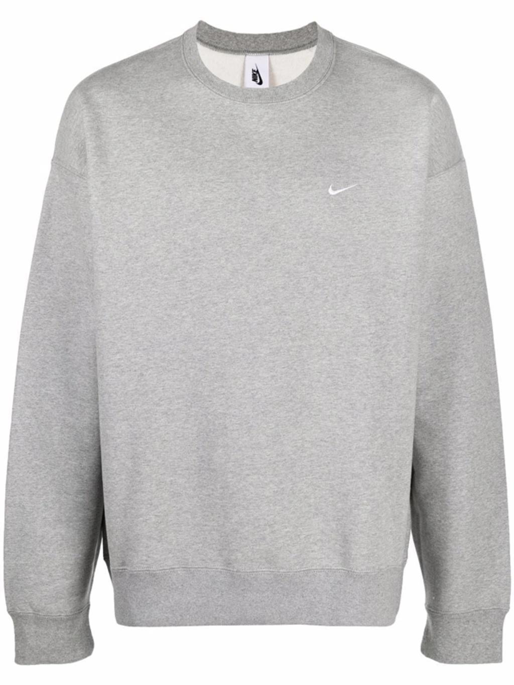 Logo-embroidered Crew-neck Sweatshirt In Grey Product Image