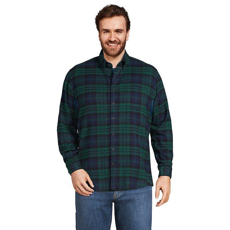 Big & Tall Lands End Traditional-Fit Flagship Flannel Button-Down Shirt, Mens Product Image