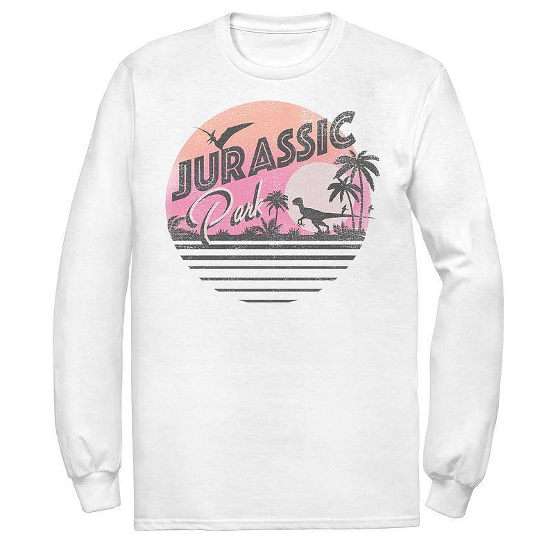 Mens Jurassic Park Pink Gradient Sunset Get Wild Graphic Tee Product Image