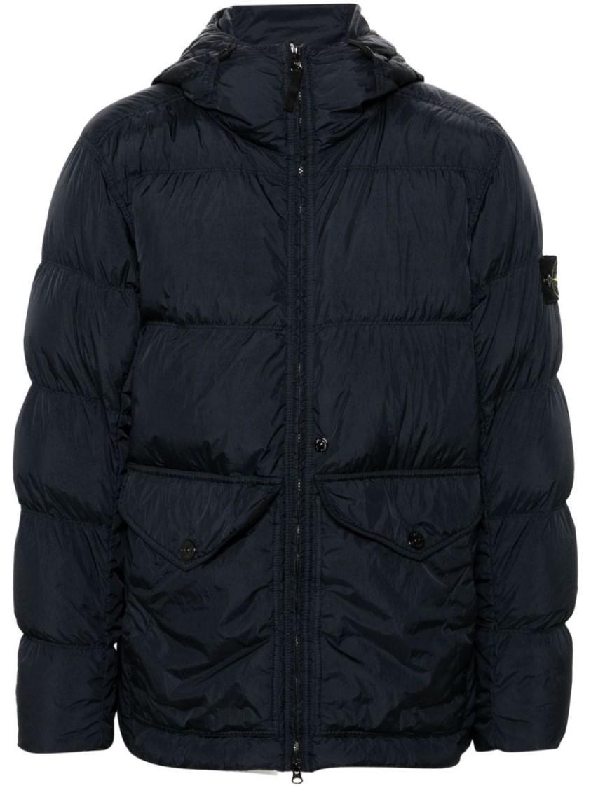 STONE ISLAND Parka Coat With High-quality Duck Down Insulation And Functional Pockets In Black Product Image