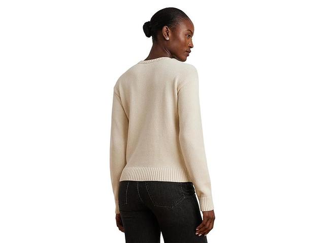 Lauren Ralph Lauren Intarsia-Knit Dachshund Cotton Sweater (Mascarpone Cream) Women's Sweater Product Image