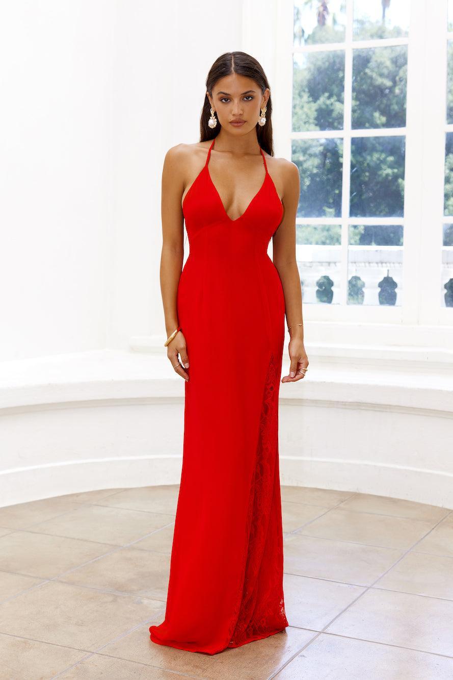 Where Sparks Fly Maxi Dress Red Product Image