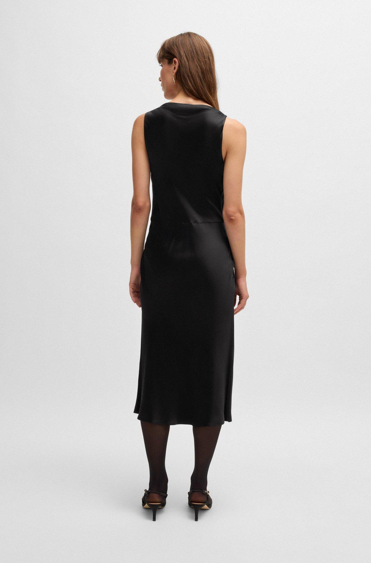 Cowl-neck dress in fluent satin with cowl neckline Product Image