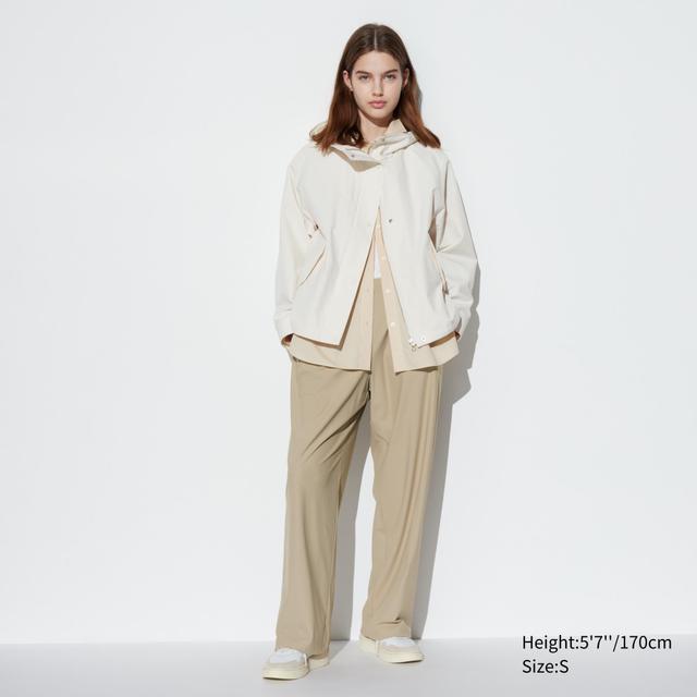 Womens Ultra Stretch Airism Straight Wide Pants Beige Small UNIQLO US Product Image