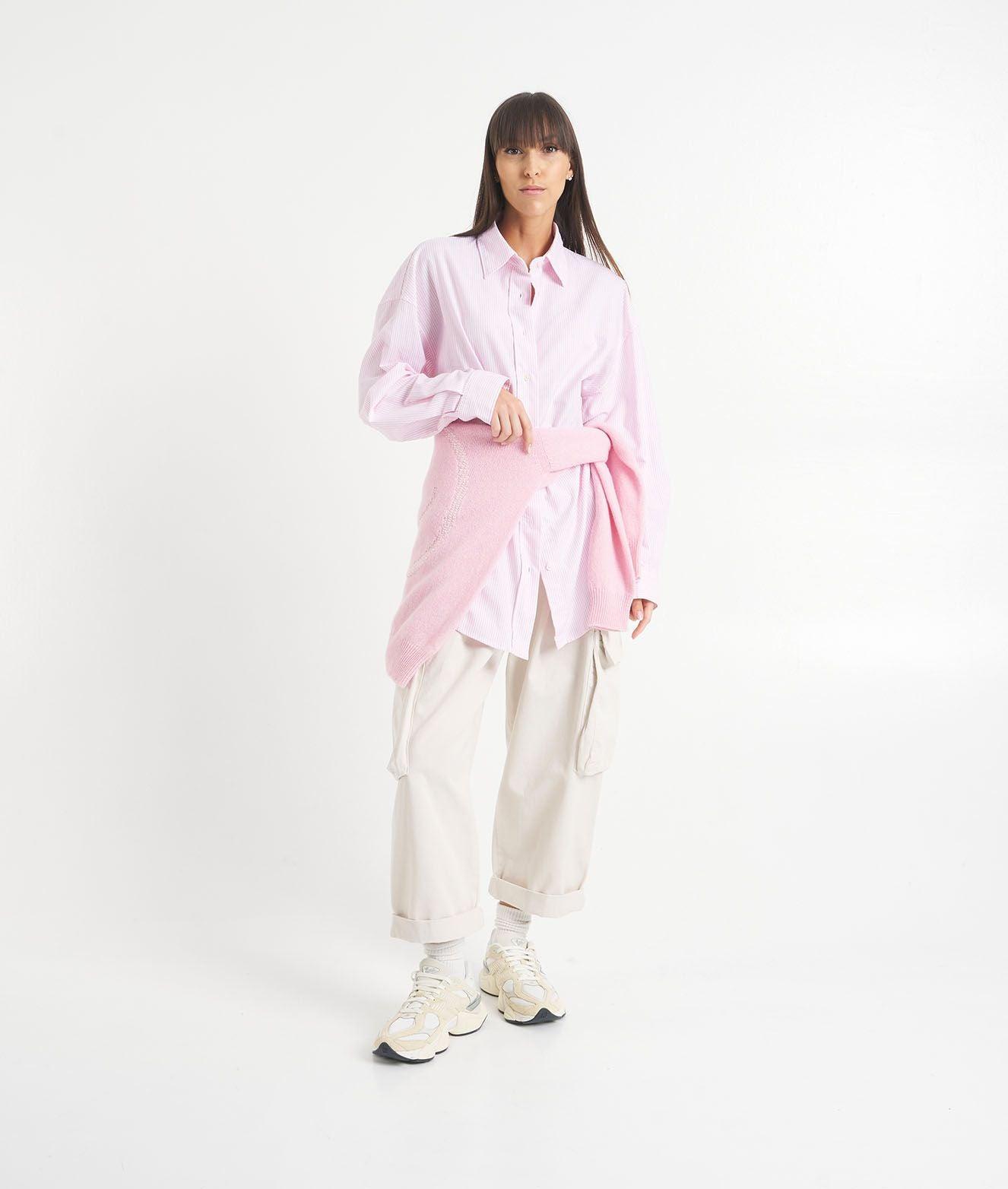 Oversized shirt with stripes Product Image