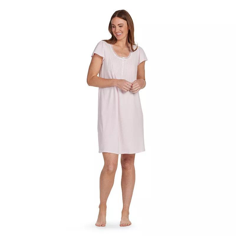 Plus Size Miss Elaine Essentials Silky Knit Short Gown, Womens Product Image