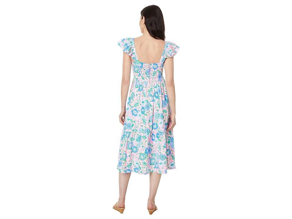 Lilly Pulitzer Bayleigh Flutter Sleeve Midi (Conch Shell Pink Rumor Has It) Women's Dress Product Image