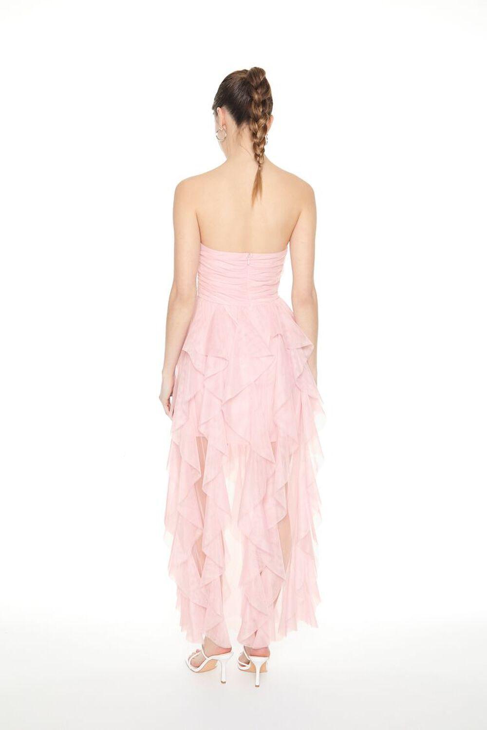 Strapless Mesh Ruffle Midi Dress | Forever 21 Product Image