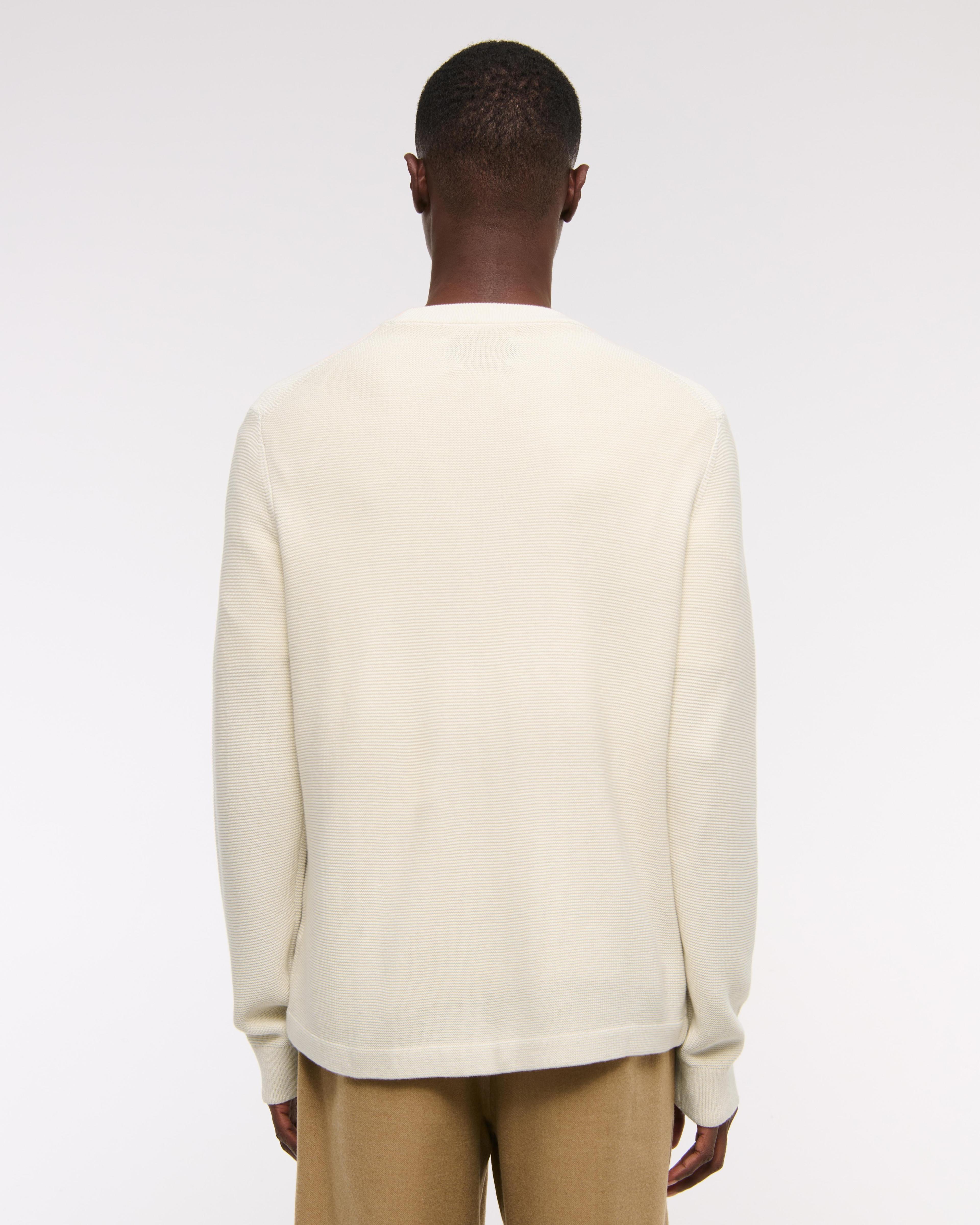 Pima Cotton Open-Hem Crew Sweater Product Image