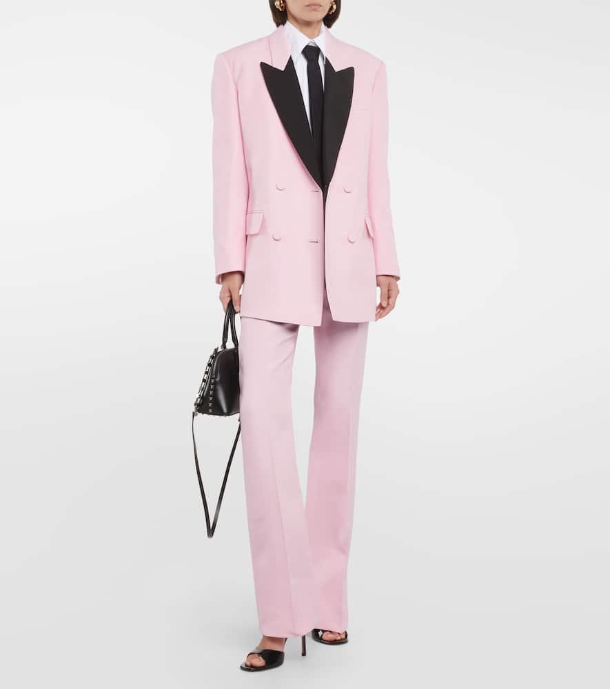 VALENTINO Crêpe Couture Double-breasted Blazer In Pink Product Image