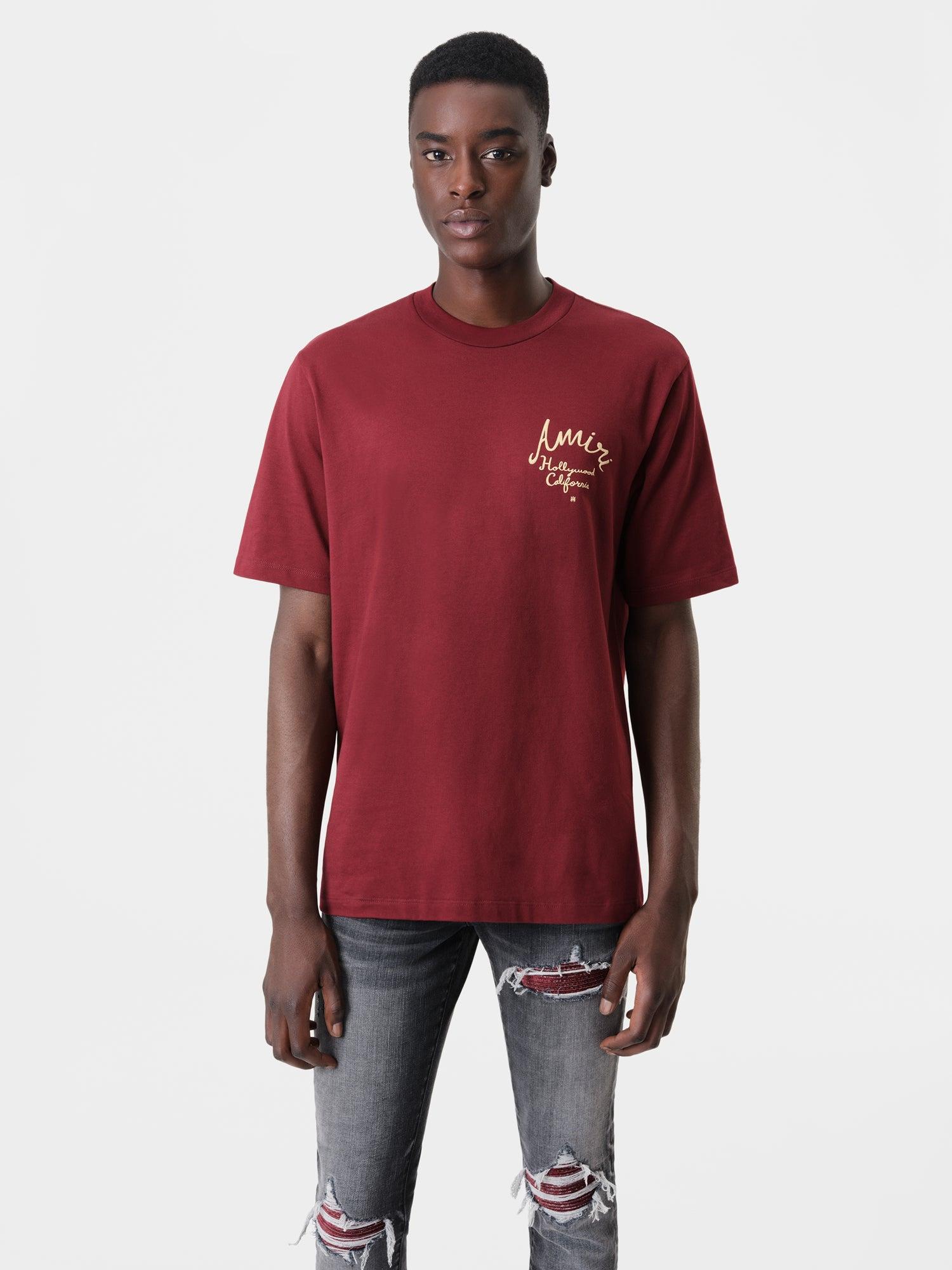 AMIRI HOLLYWOOD TEE - Burgundy Male Product Image