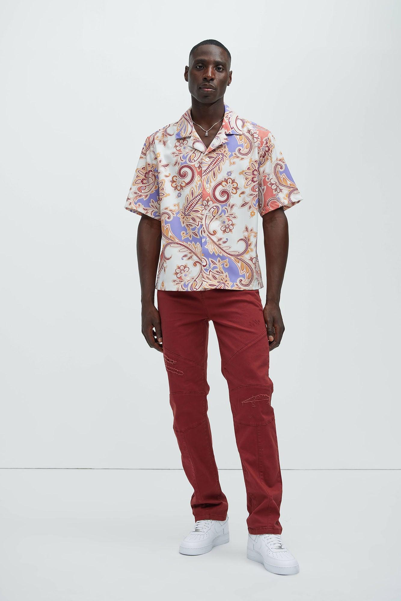 Maison Paisley Shirt - Mauve/combo Product Image