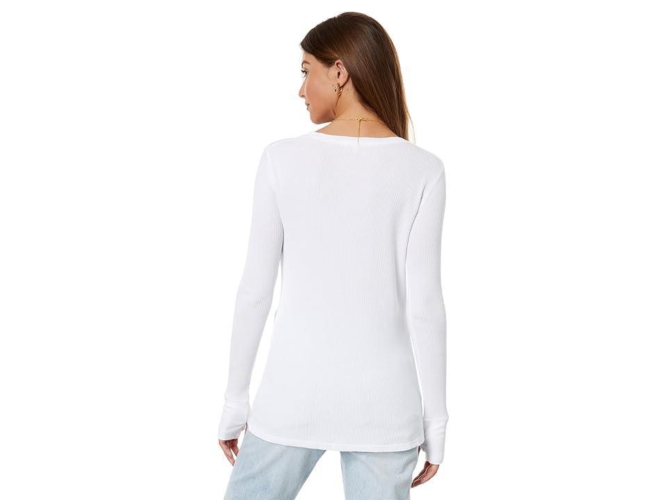 Mod-o-doc Washed Cotton Modal Thermal Long Sleeve Crew Neck Tee Women's Clothing Product Image