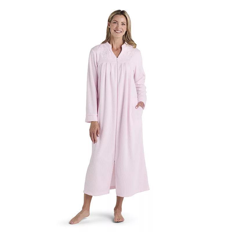 Womens Miss Elaine Essentials Brushed Back Terry Long Zip Robe Product Image