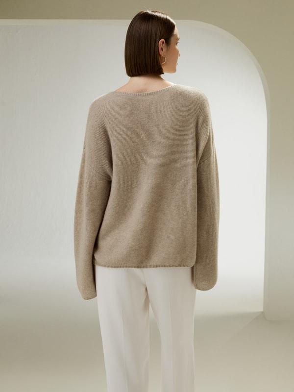 Relaxed Fit Drop-Shoulder Silk Cashmere Blend Sweatshirt Product Image