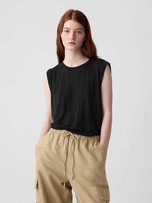 Linen-Blend Tank Top Product Image