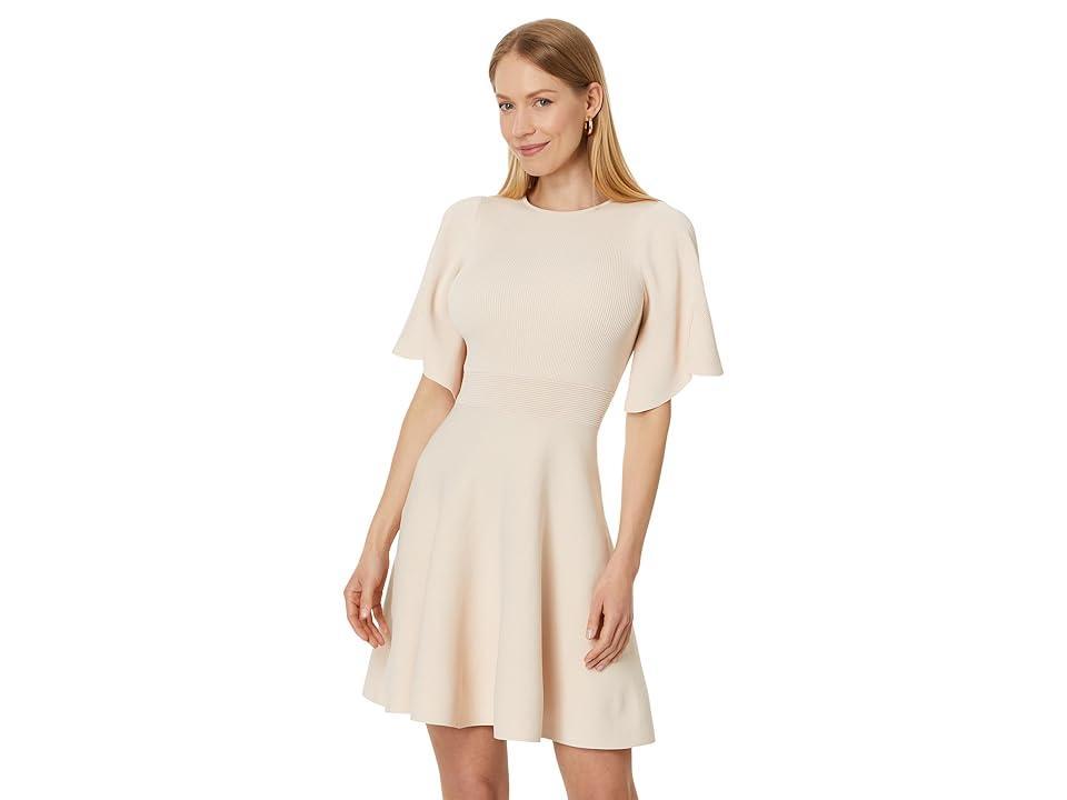 Ted Baker Oliviha Rib Engineered Skater Dress (Light Women's Dress Product Image