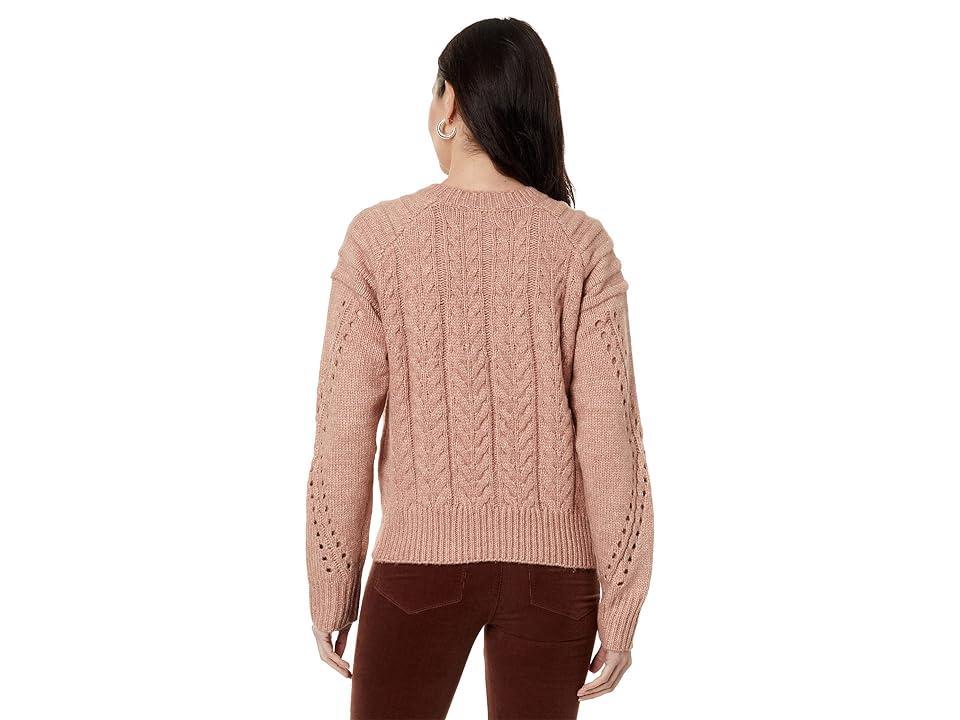 en saison Gemma Knitt Sweater (Peach Pink) Women's Clothing Product Image