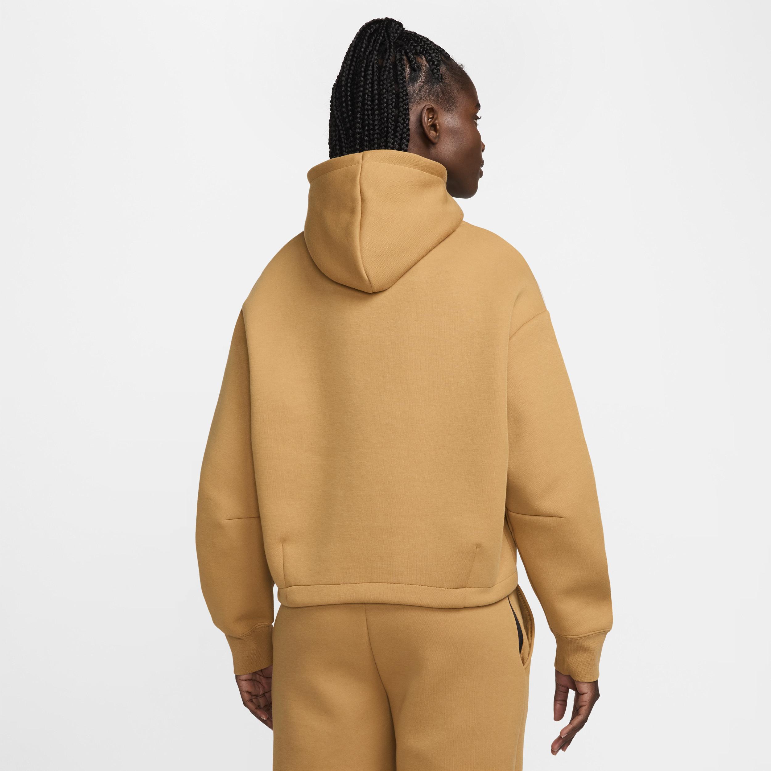 Nike Womens Nike NSW Tech Fleece OS Hoodie - Womens Flax/Black Product Image