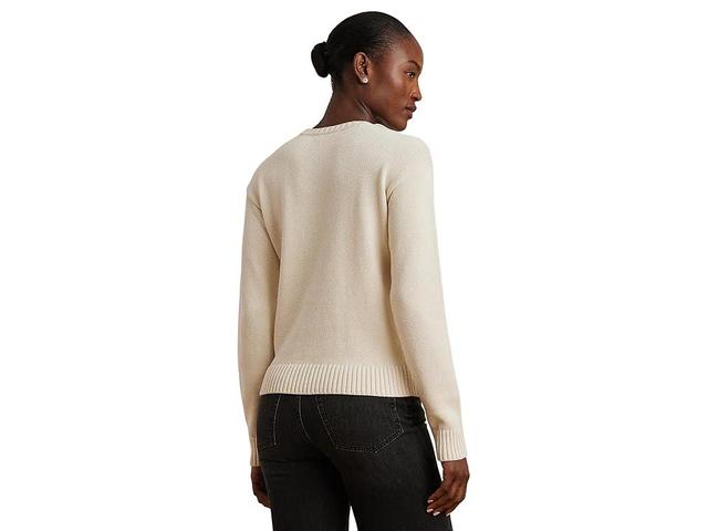 Lauren Ralph Lauren Intarsia-Knit Dachshund Cotton Sweater (Mascarpone Cream) Women's Sweater Product Image