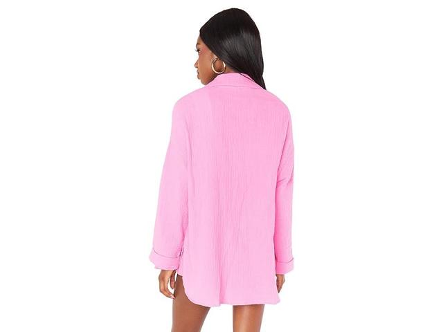 Show Me Your Mumu Weekday Button-Up (Bubblegum Gauze) Women's Clothing Product Image