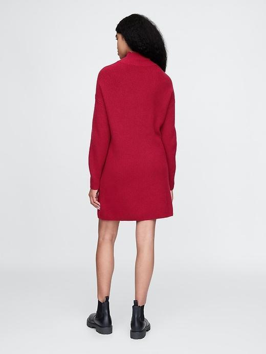 CashSoft Rib Turtleneck Mini Sweater Dress Product Image