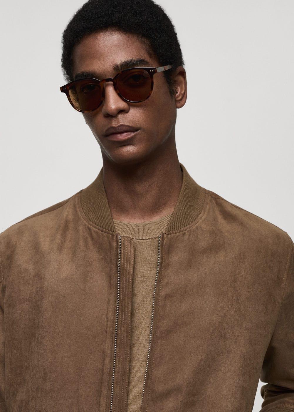 MANGO MAN - Suede-effect bomber jacket beigeMen Product Image