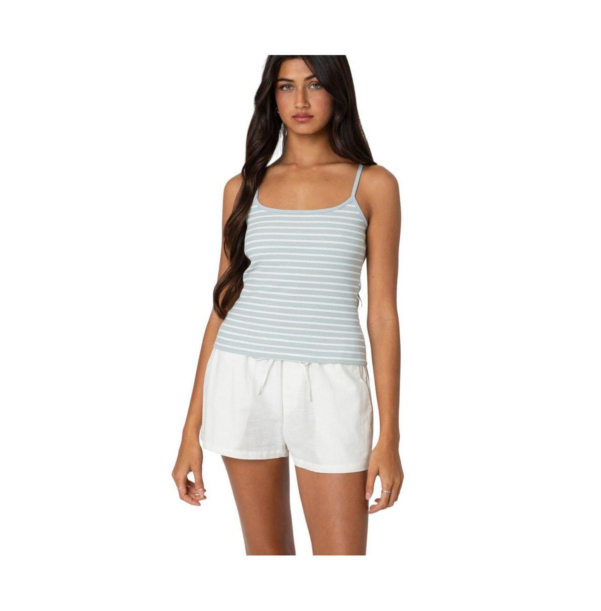 Edikted Womens Gretta Striped Ribbed Tank Top Product Image