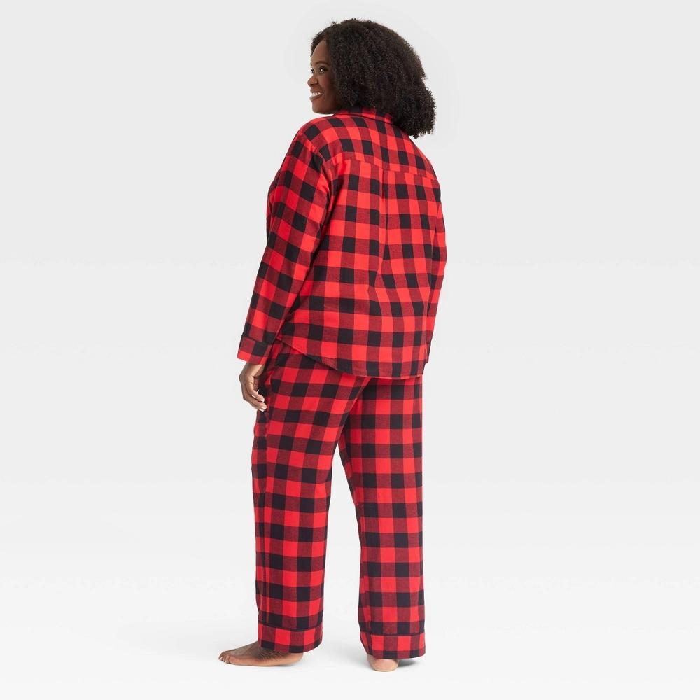 Women's Buffalo Check Flannel Holiday Matching Family Pajama Set - Wondershop™ Red 4X Product Image