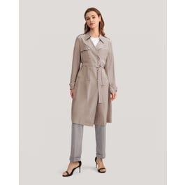 Classic Double-Breasted Silk Trench Coat Product Image