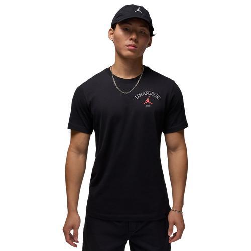 Jordan Mens Jordan LA City LBR Short Sleeve Crew - Mens Black Product Image