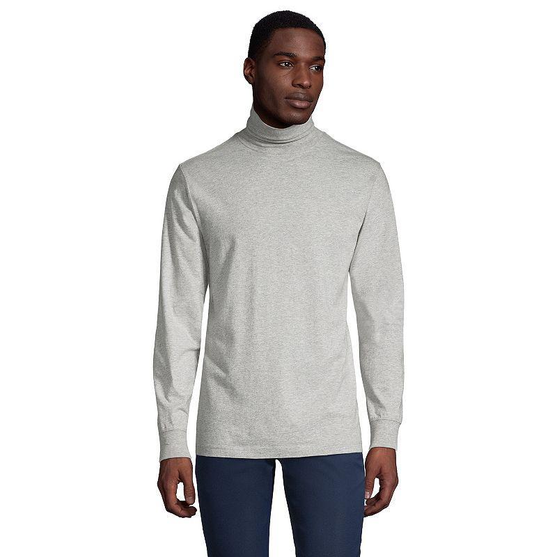 Big & Tall Lands End Super-T Classic-Fit Turtleneck, Mens Gray Grey Product Image