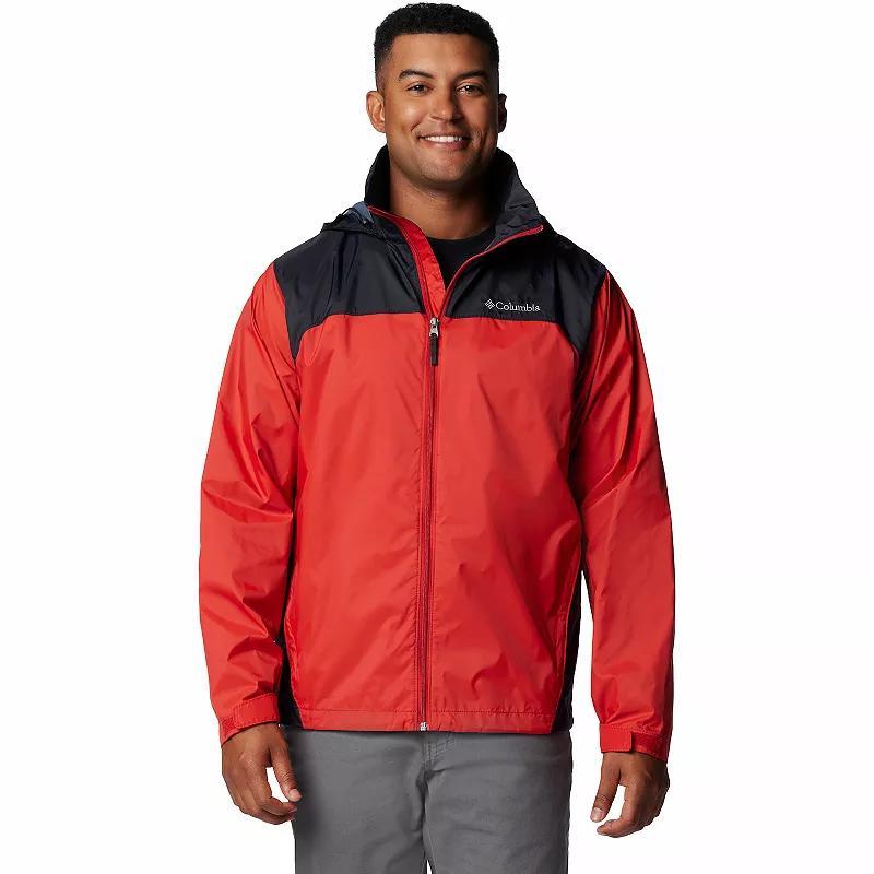 Mens Columbia Glennaker Lake II Hooded Rain Jacket Blue Red Product Image