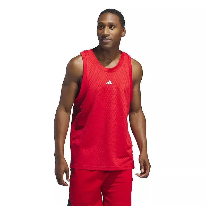 adidas Basketball Legends Tank Top, Mens Better Red White Product Image