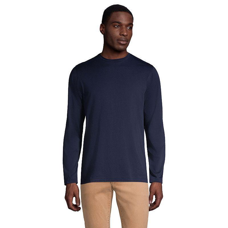 Big & Tall Lands End Supima Crewneck Tee, Mens Blue Product Image