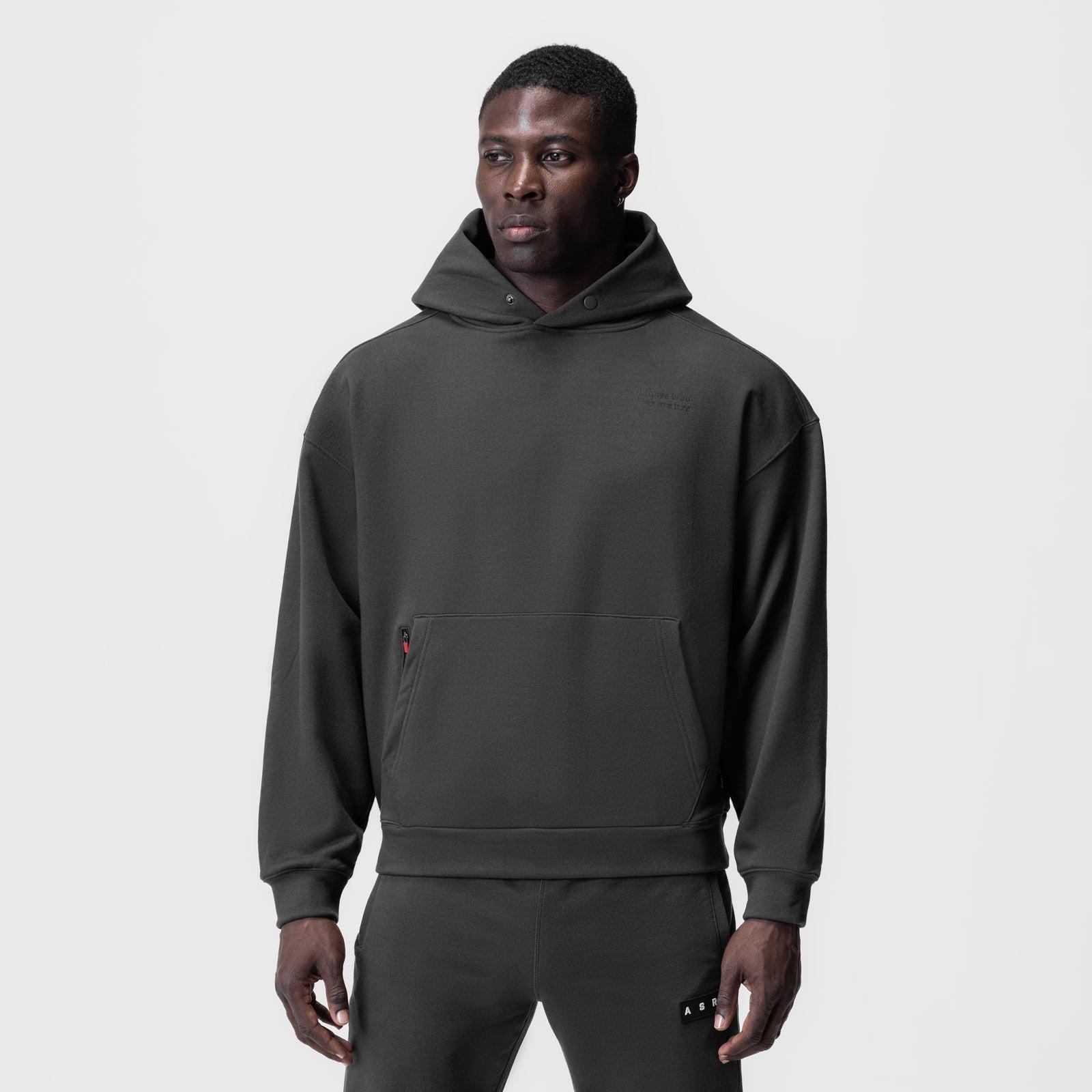 0874. Tech-Terry™ Zip Pocket Hoodie  -  Space Grey/Black "Brush Wings/ASRV" Product Image