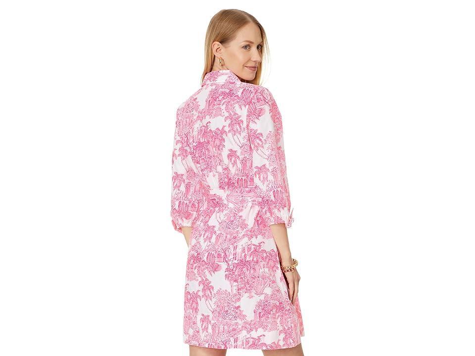 Lilly Pulitzer Amrita 3/4 Sleeve Cotton Shirtdress (Resort Pb Anniversary Toile) Women's Dress Product Image