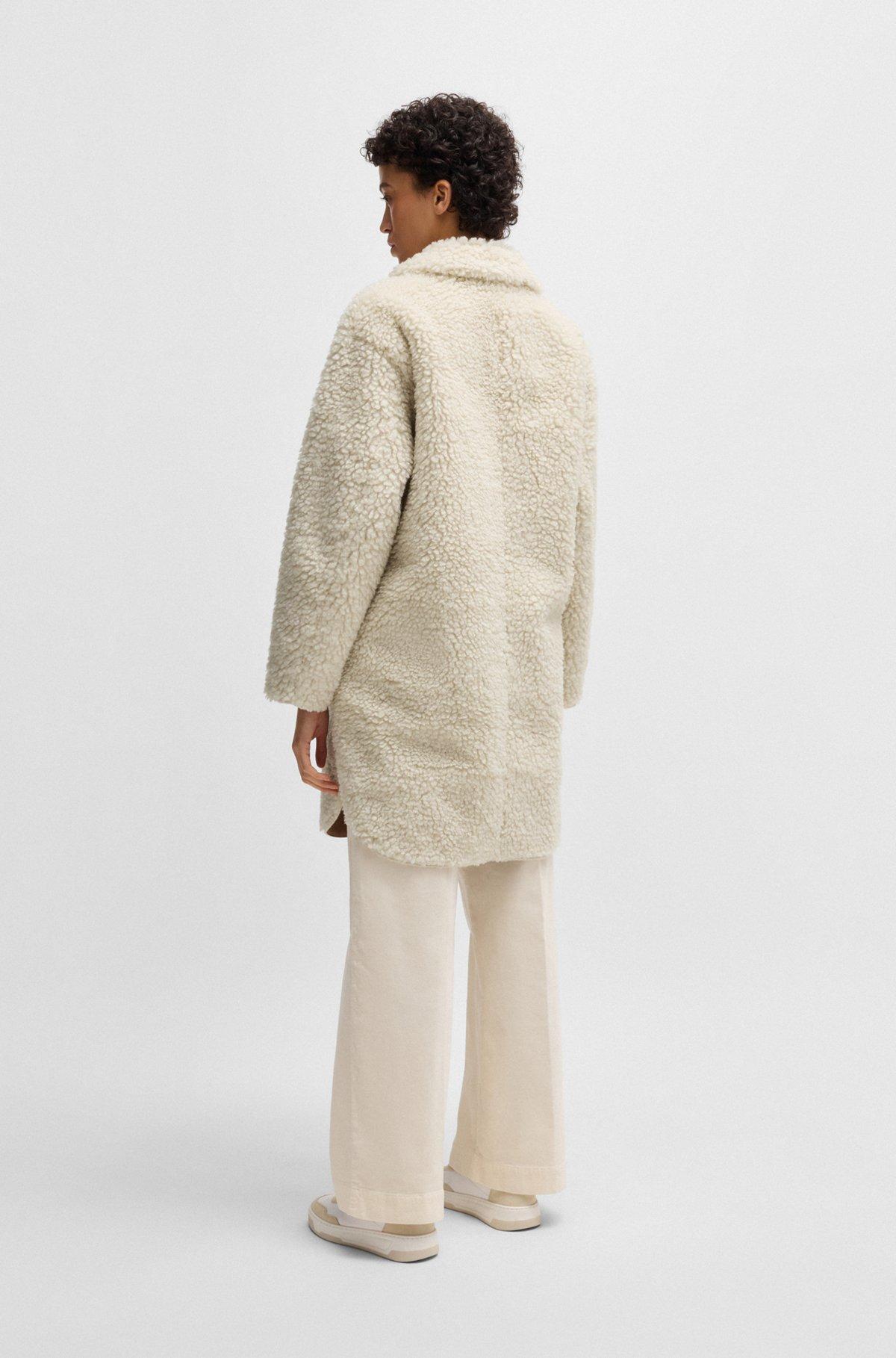 Faux-fur coat with chest pocket Product Image